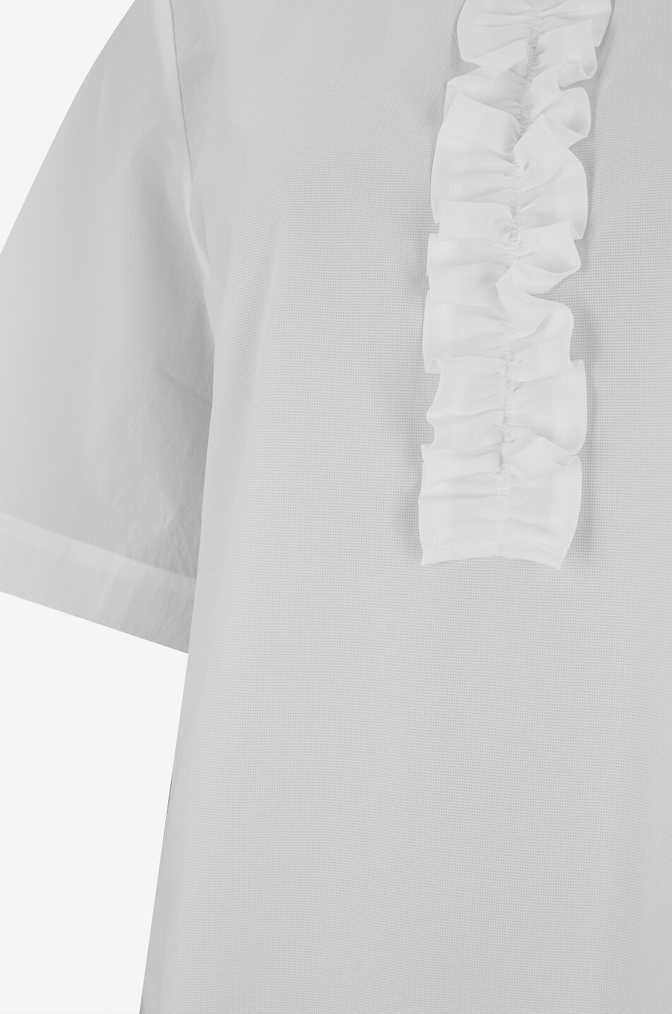 LIS LAREIDA Top mit Rundhalsausschnitt und gerafftem Detail Miya Damen WEISS 3