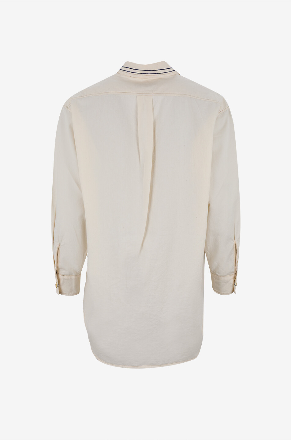 SHAFT Weites langes Hemd aus Baumwollköper mit Stickerei Damen Hellbeige 2