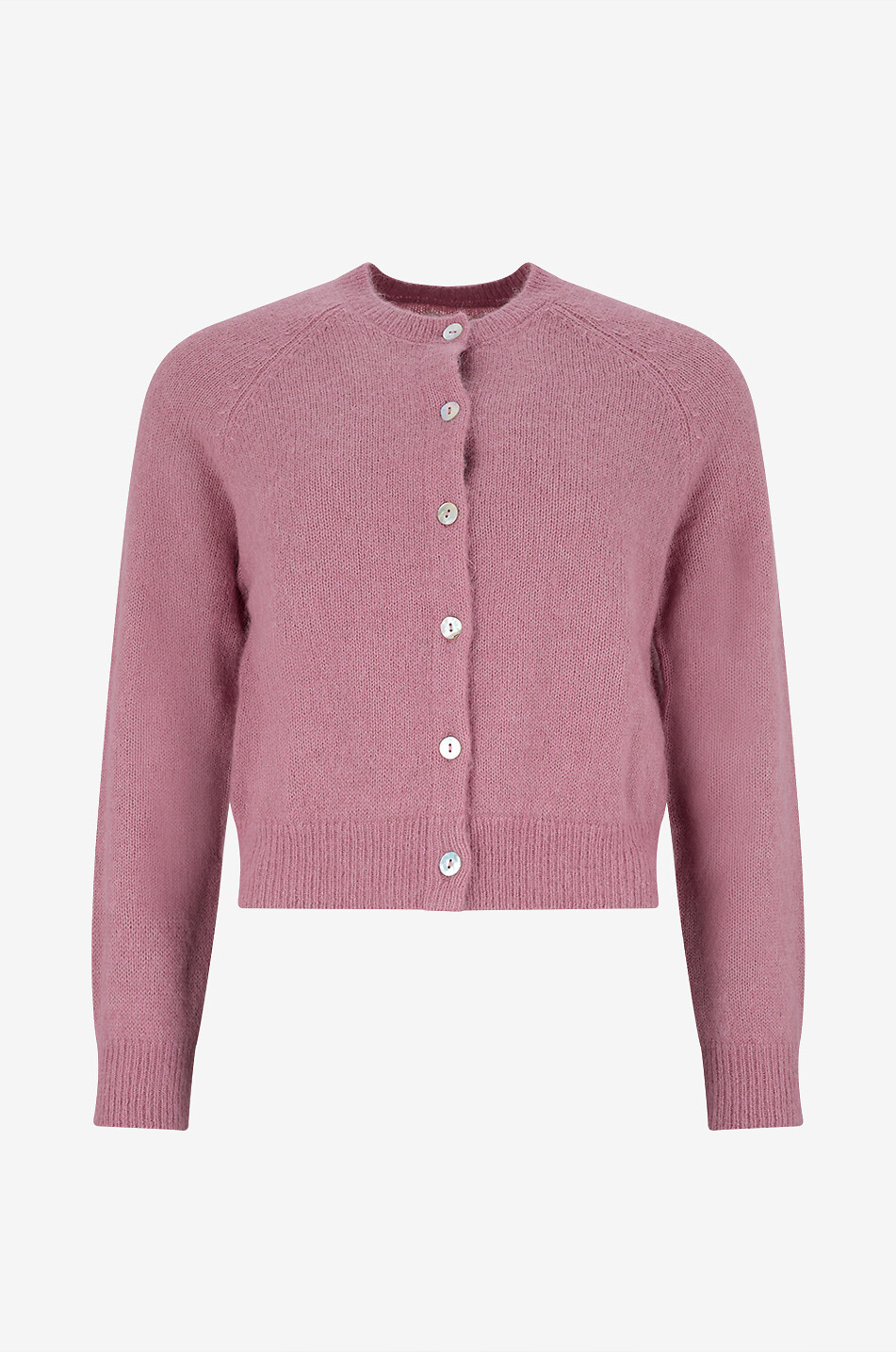 DÔEN Cardigan mit Rundhalsausschnitt aus Alpaka und Wolle Petra Damen ROSA 1