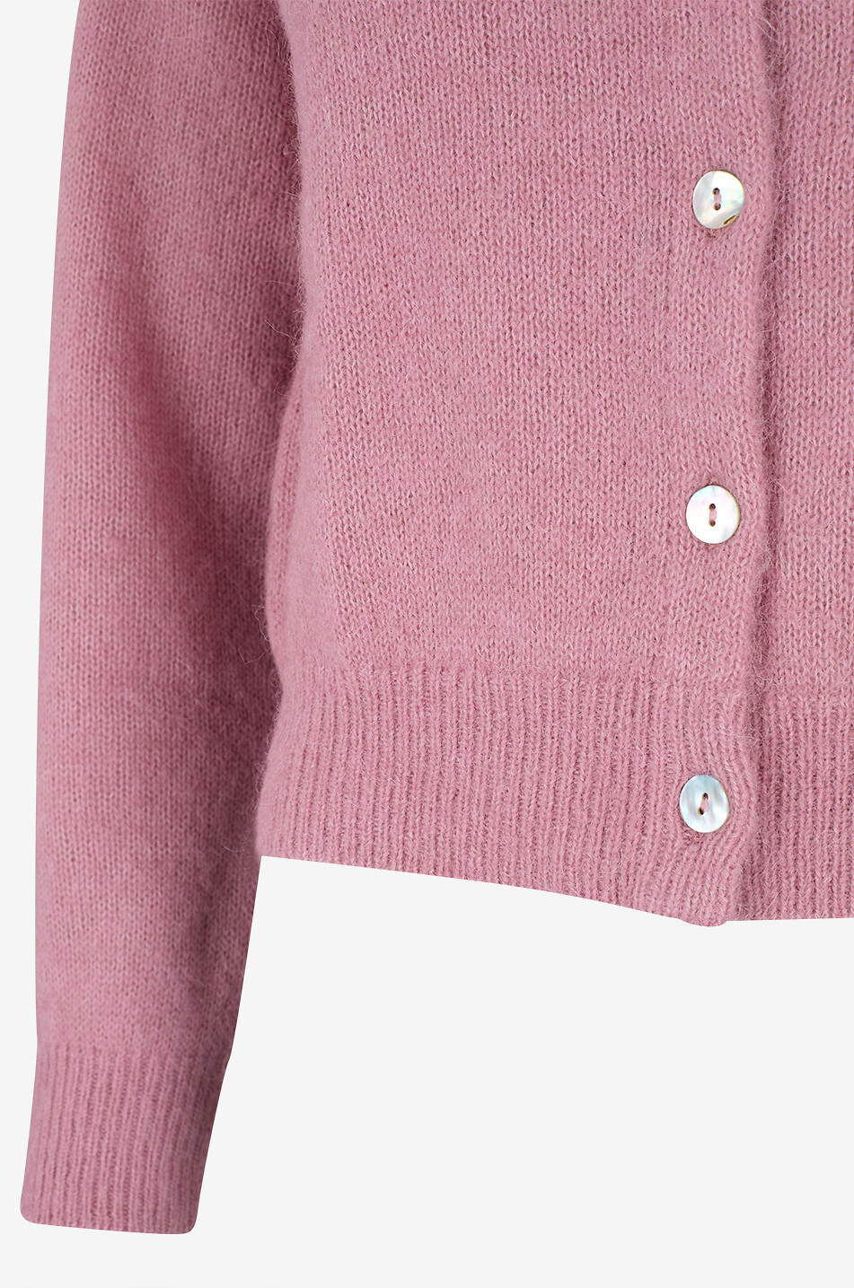 DÔEN Cardigan mit Rundhalsausschnitt aus Alpaka und Wolle Petra Damen ROSA 3