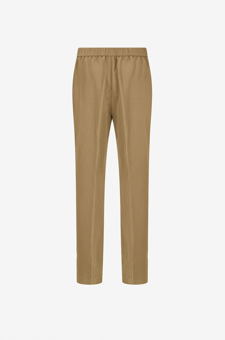 FABIANA FILIPPI Tapered trousers with drawstring in viscose and linen Women BROWN 2