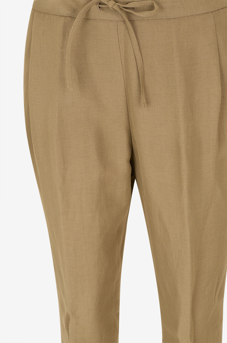 FABIANA FILIPPI Tapered trousers with drawstring in viscose and linen Women BROWN 3