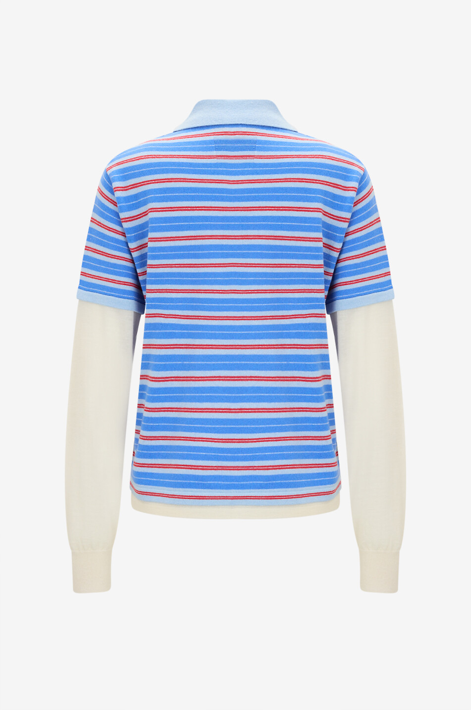 GUEST IN RESIDENCE Pull polo rayé en cachemire Layered Stripe Rugby Femme BLEU 2