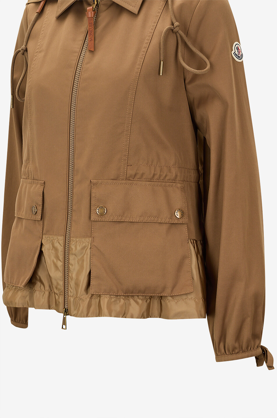 MONCLER Adenium hooded lightweight twill jacket Women BROWN 3