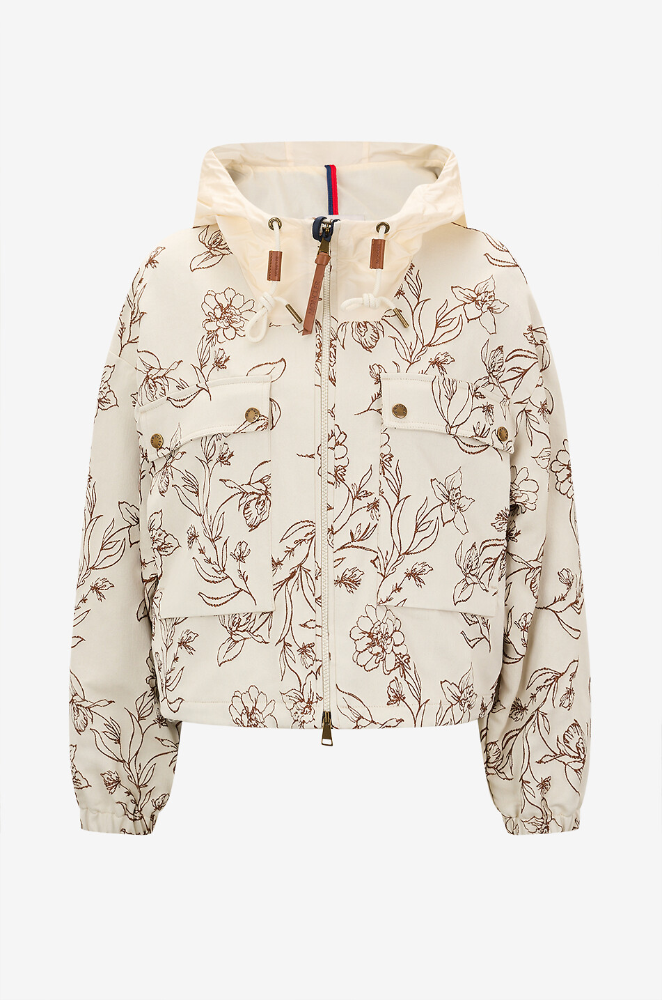 Nepeta floral cotton hooded lightweight jacket