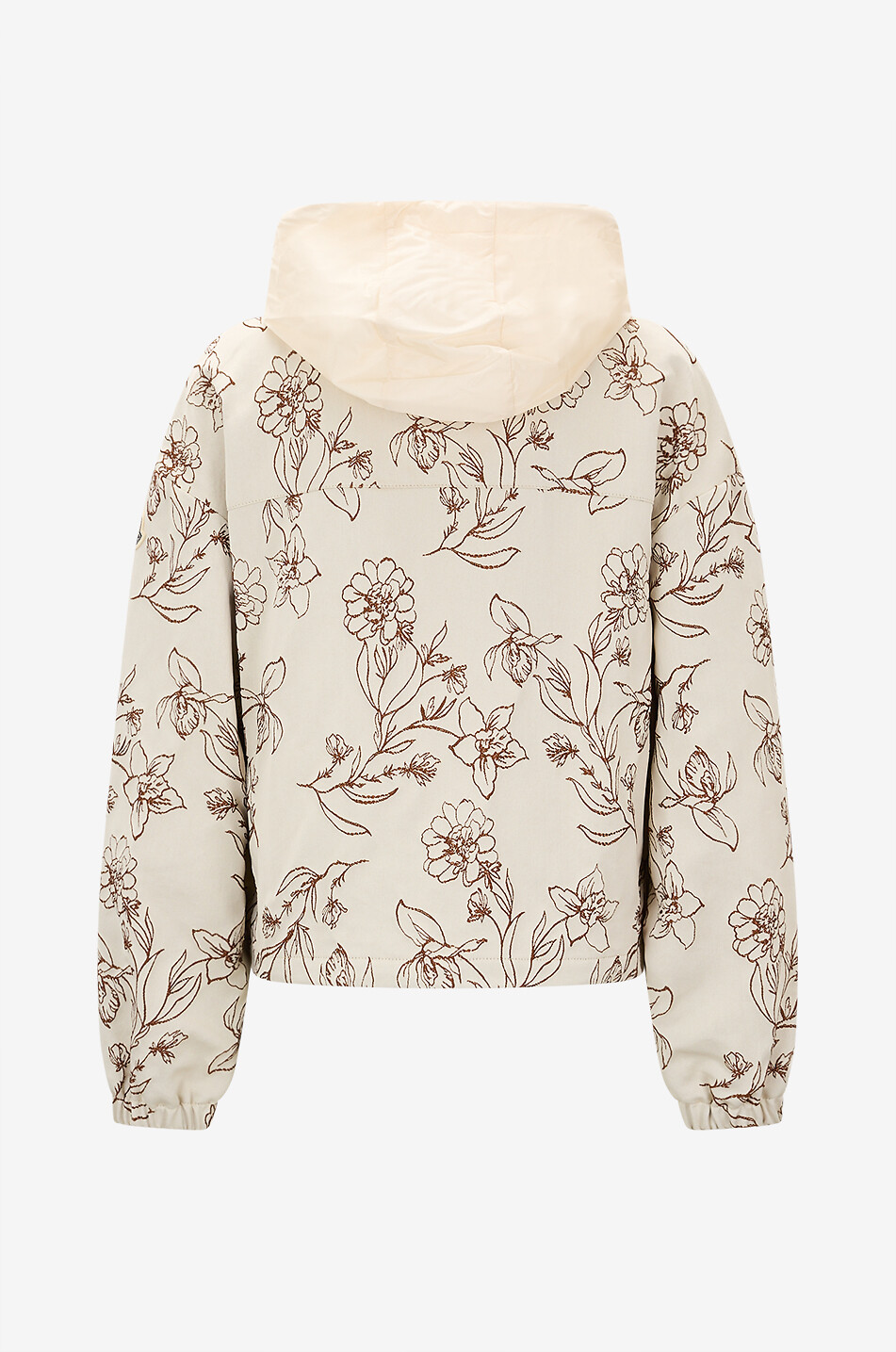 MONCLER Nepeta floral cotton hooded lightweight jacket Women EGGSHELL 2