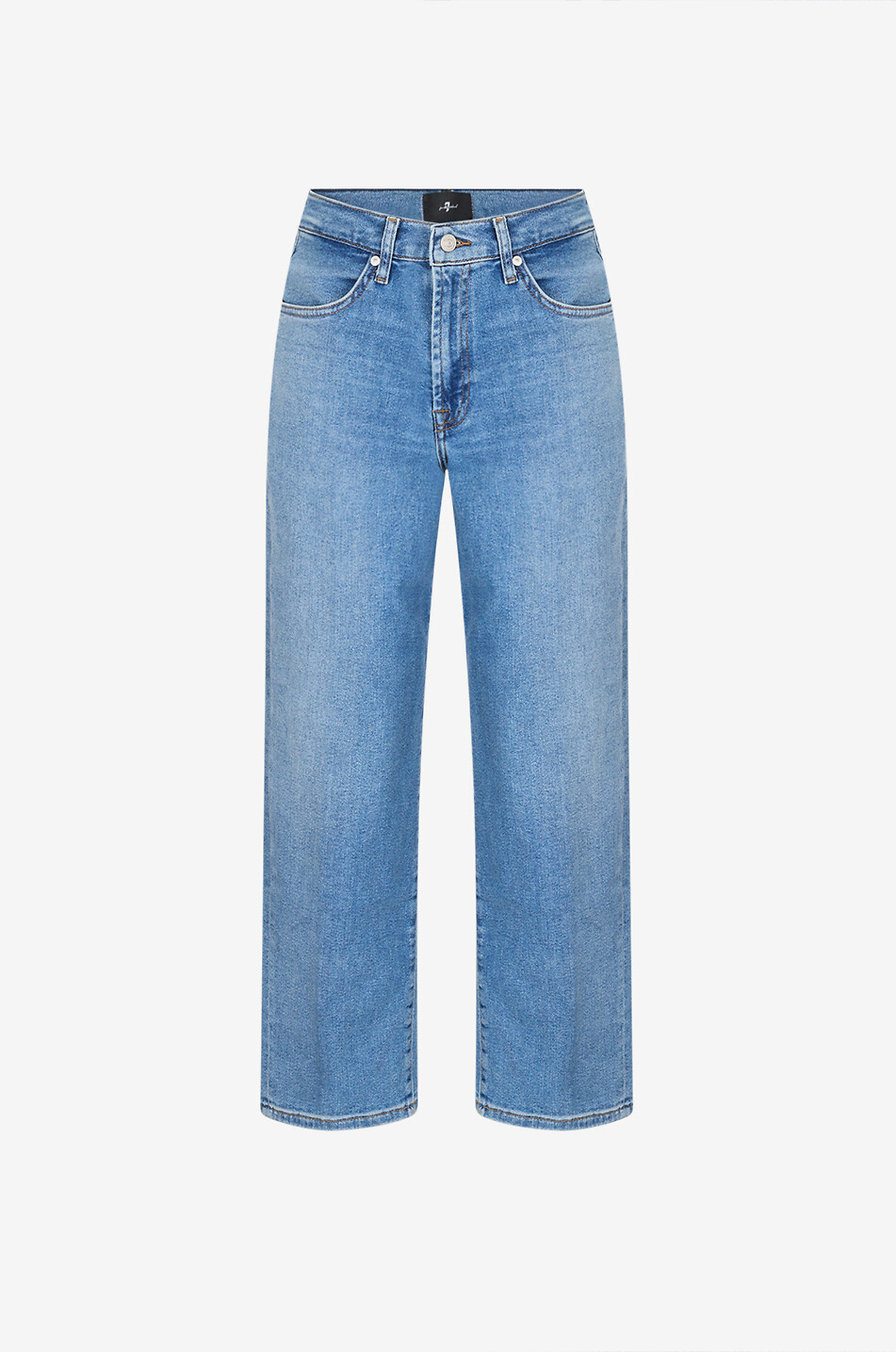 7 FOR ALL MANKIND Stovepipe Straight cotton denim straight jeans Women MEDIUM BLUE 1