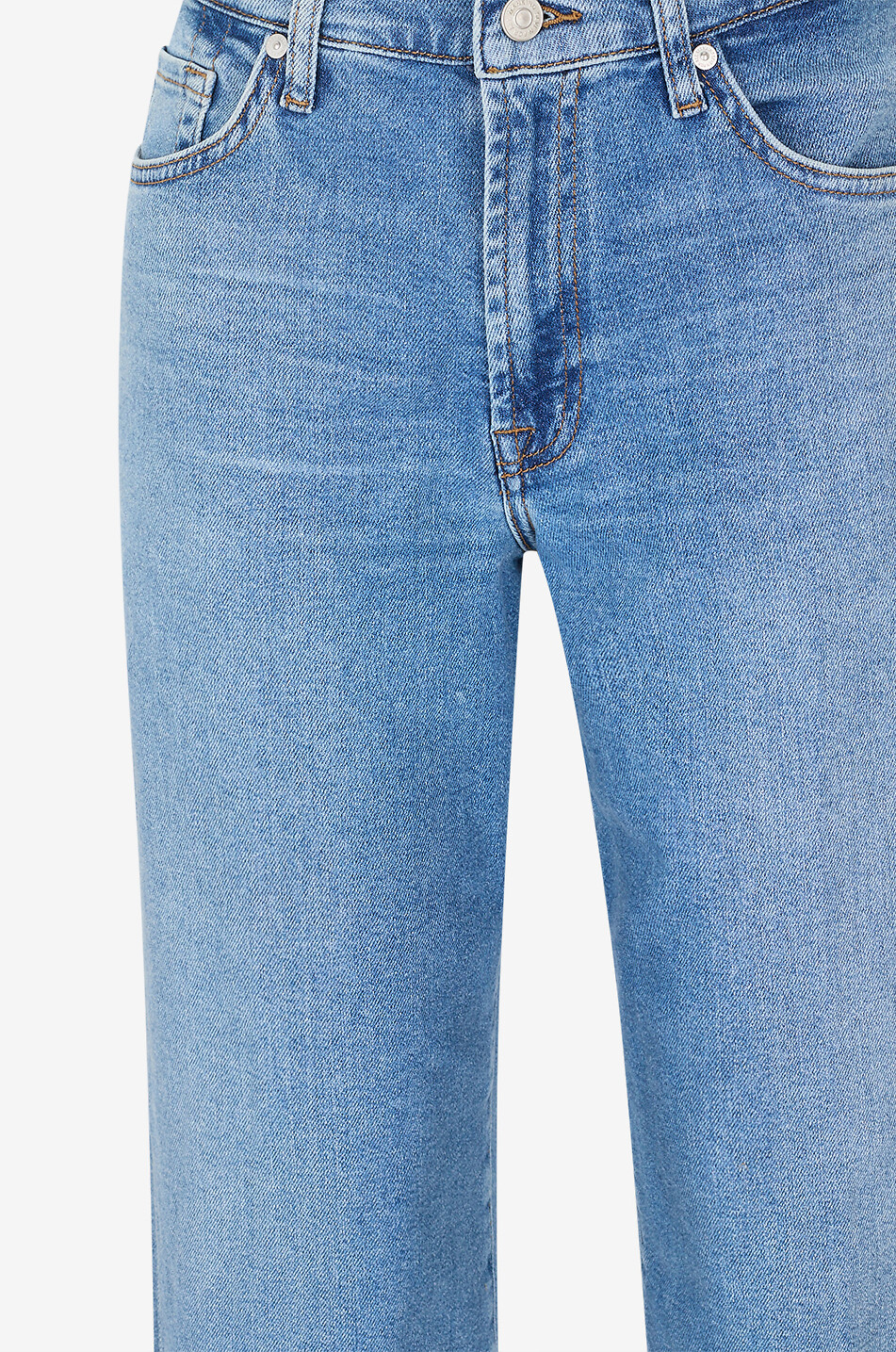 7 FOR ALL MANKIND Stovepipe Straight cotton denim straight jeans Women MEDIUM BLUE 3