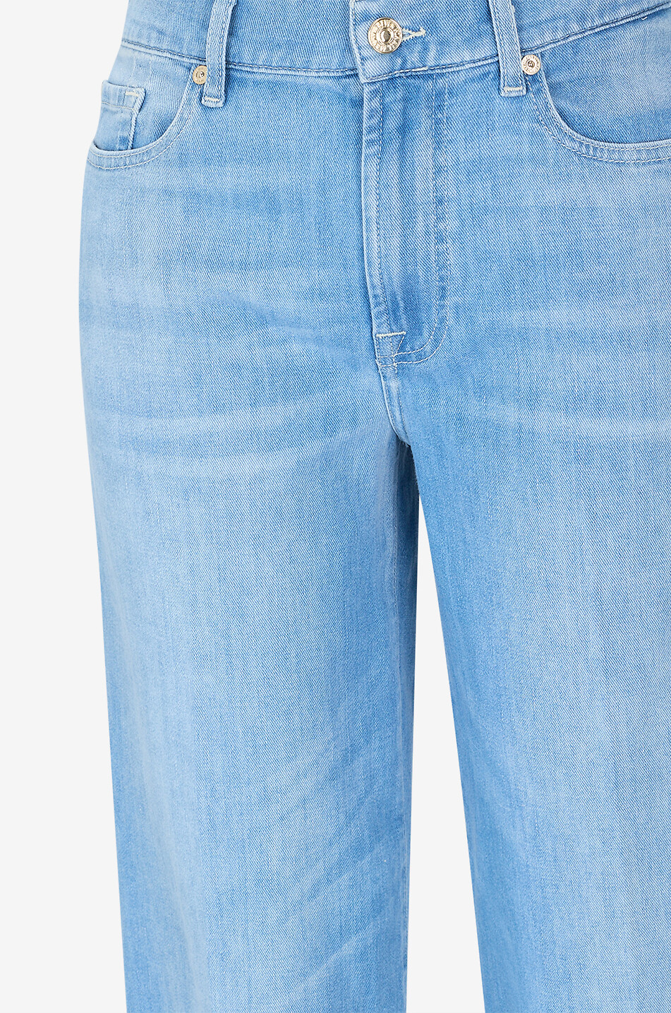 7 FOR ALL MANKIND Verkürzte weite Jeans mit hoher Taille Lotta Ankle Glisten Damen BLAU 3