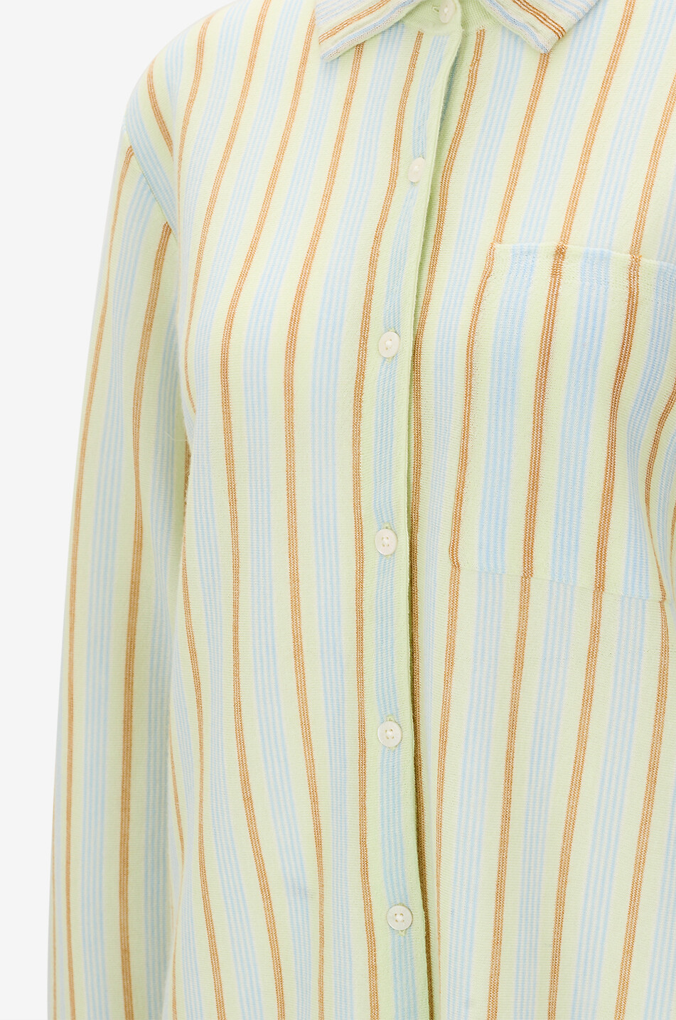 GUEST IN RESIDENCE Chemise rayée en cachemire Fine Stripe Showtime Shirt Femme VERT CLAIR 3