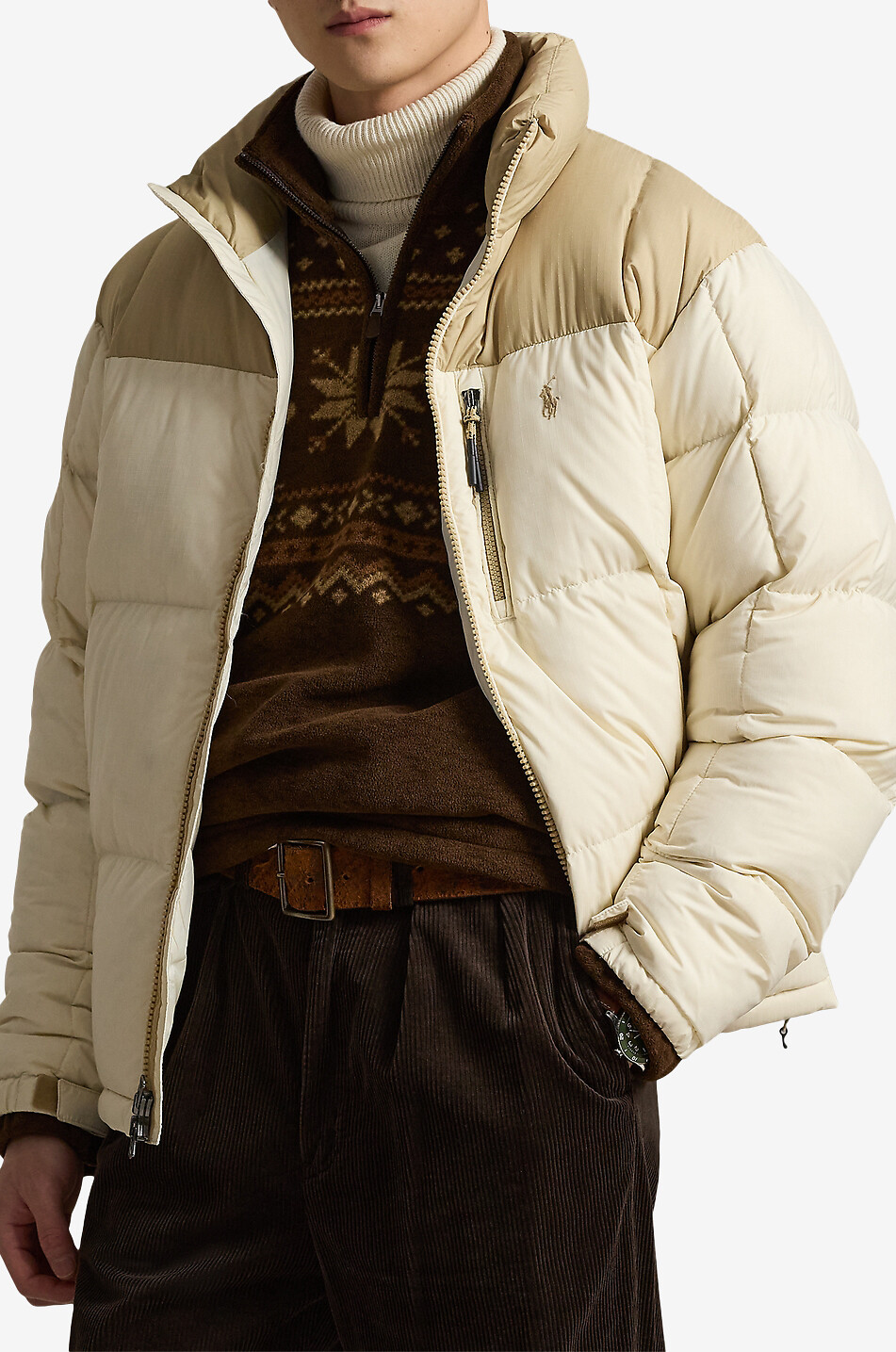 POLO RALPH LAUREN Zweifarbige Daunenjacke mit Stehkragen Gorham Herren BEIGE 3