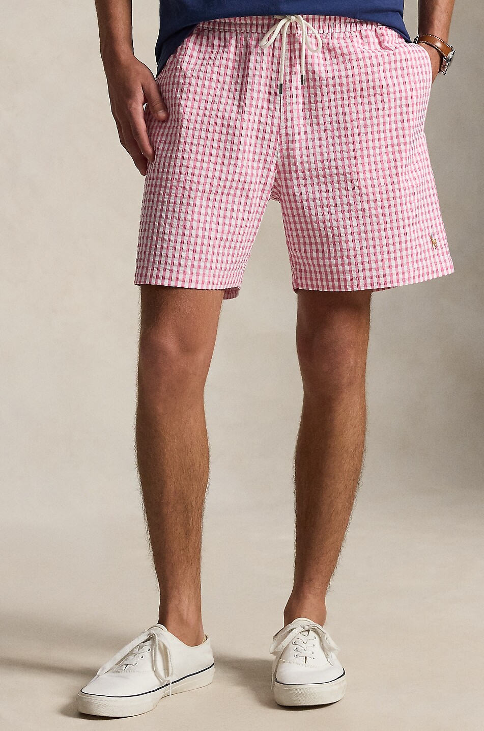 POLO RALPH LAUREN Traveler gingham check seersucker swimshorts Men PINK 2