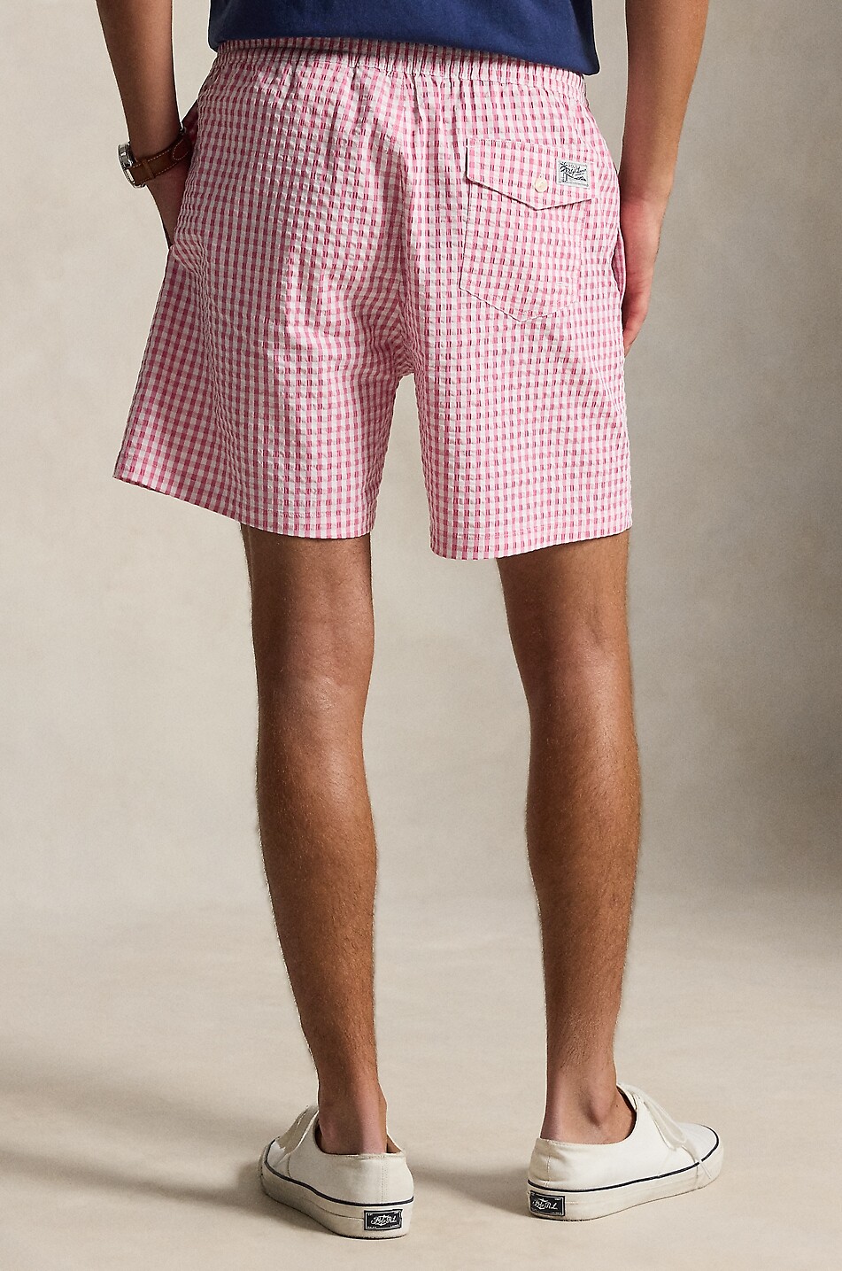 POLO RALPH LAUREN Traveler gingham check seersucker swimshorts Men PINK 3