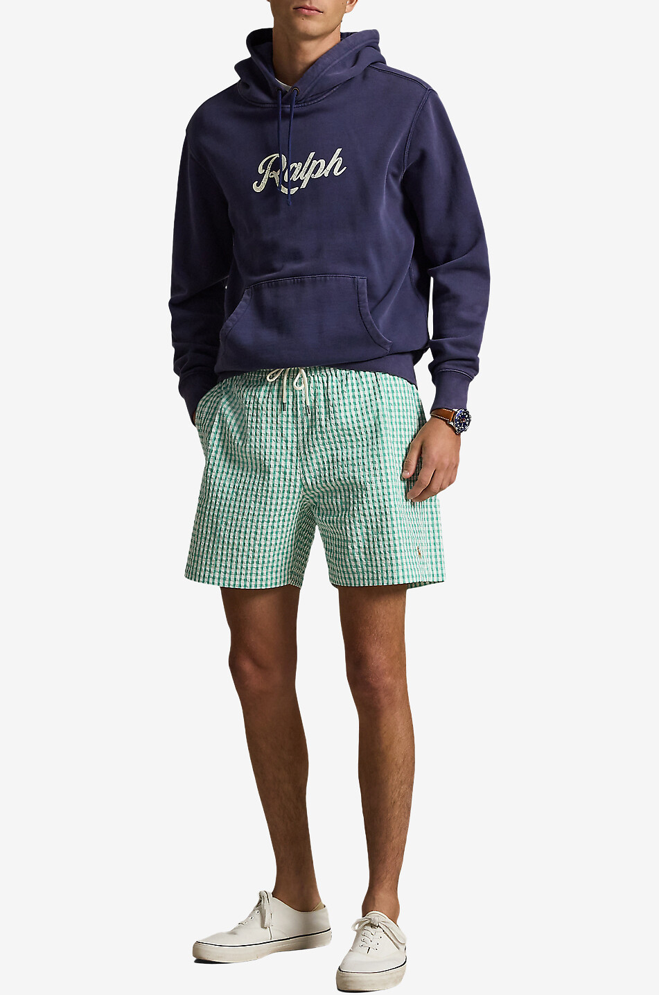 POLO RALPH LAUREN Traveler gingham check seersucker swimshorts Men GREEN 5