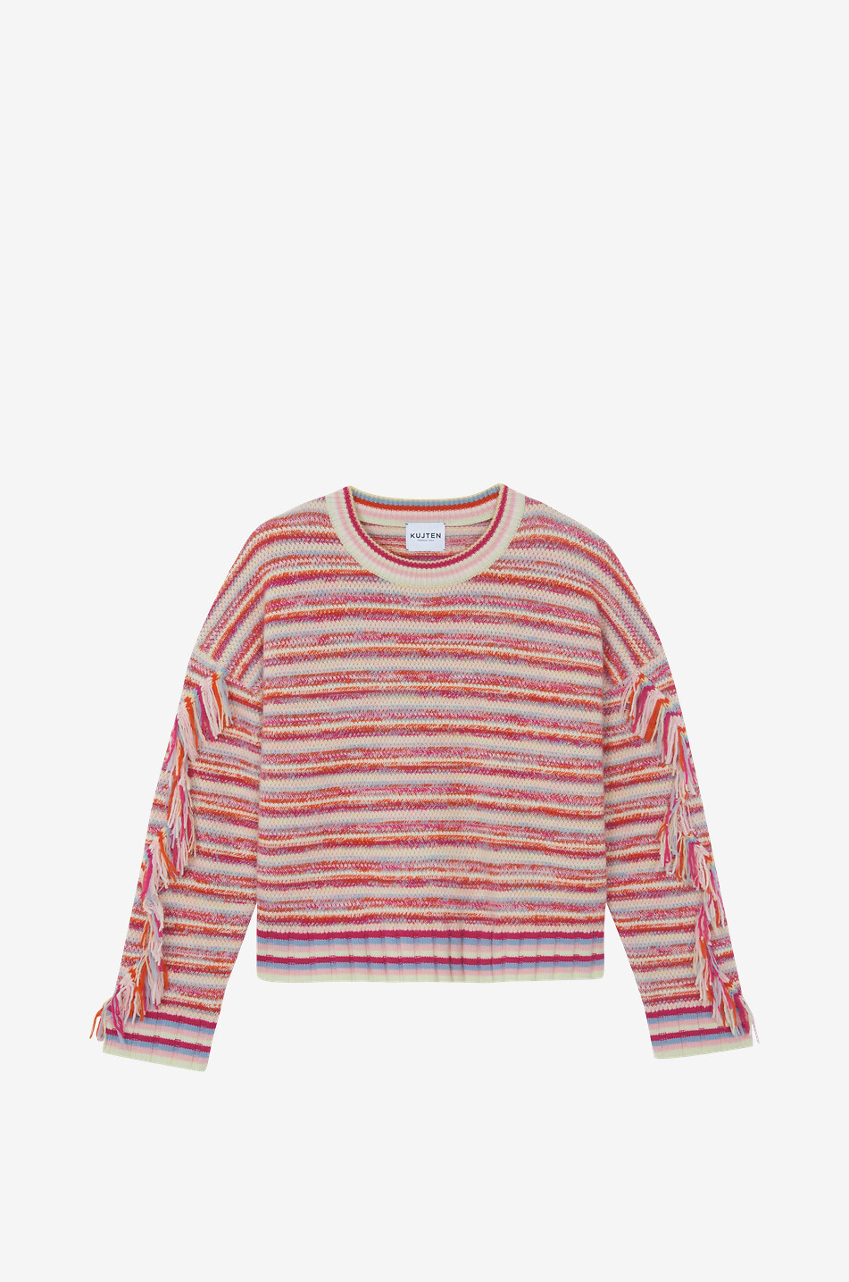 Gestreifter Pullover mit Rundhalsausschnitt aus Kaschmir Zanabi Mix
