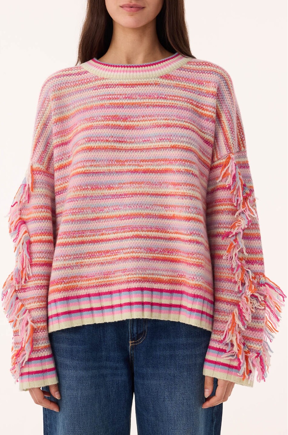KUJTEN Gestreifter Pullover mit Rundhalsausschnitt aus Kaschmir Zanabi Mix Damen BUNT 2
