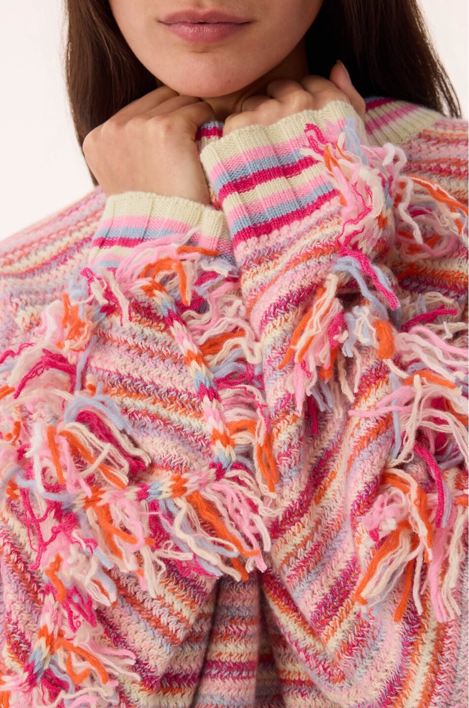 KUJTEN Gestreifter Pullover mit Rundhalsausschnitt aus Kaschmir Zanabi Mix Damen BUNT 4
