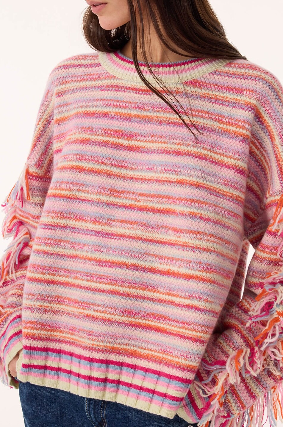 KUJTEN Gestreifter Pullover mit Rundhalsausschnitt aus Kaschmir Zanabi Mix Damen BUNT 5
