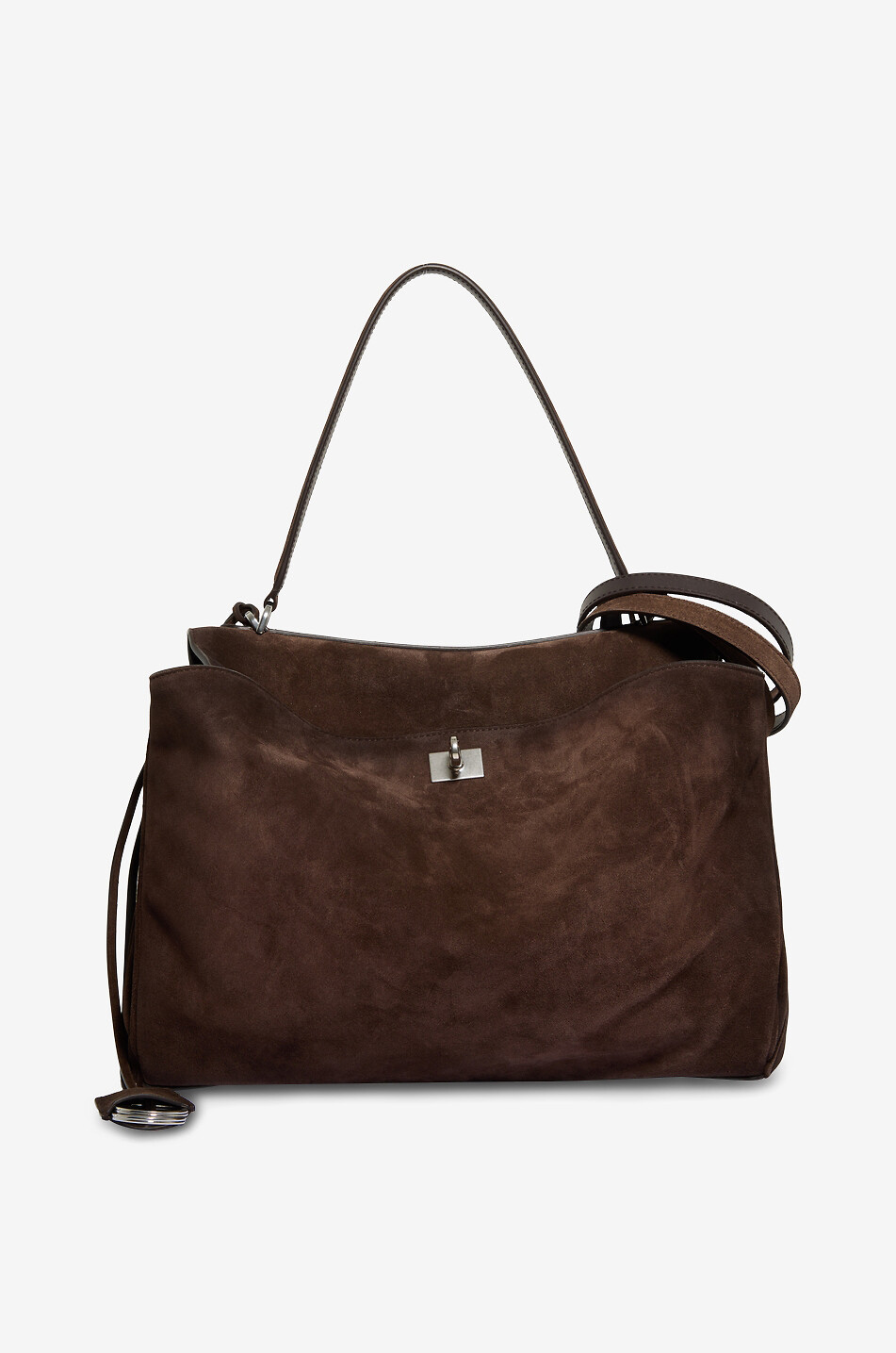 BALENCIAGA Sac à main en daim Rodeo Moyen Femme MARRON FONCÉ 1