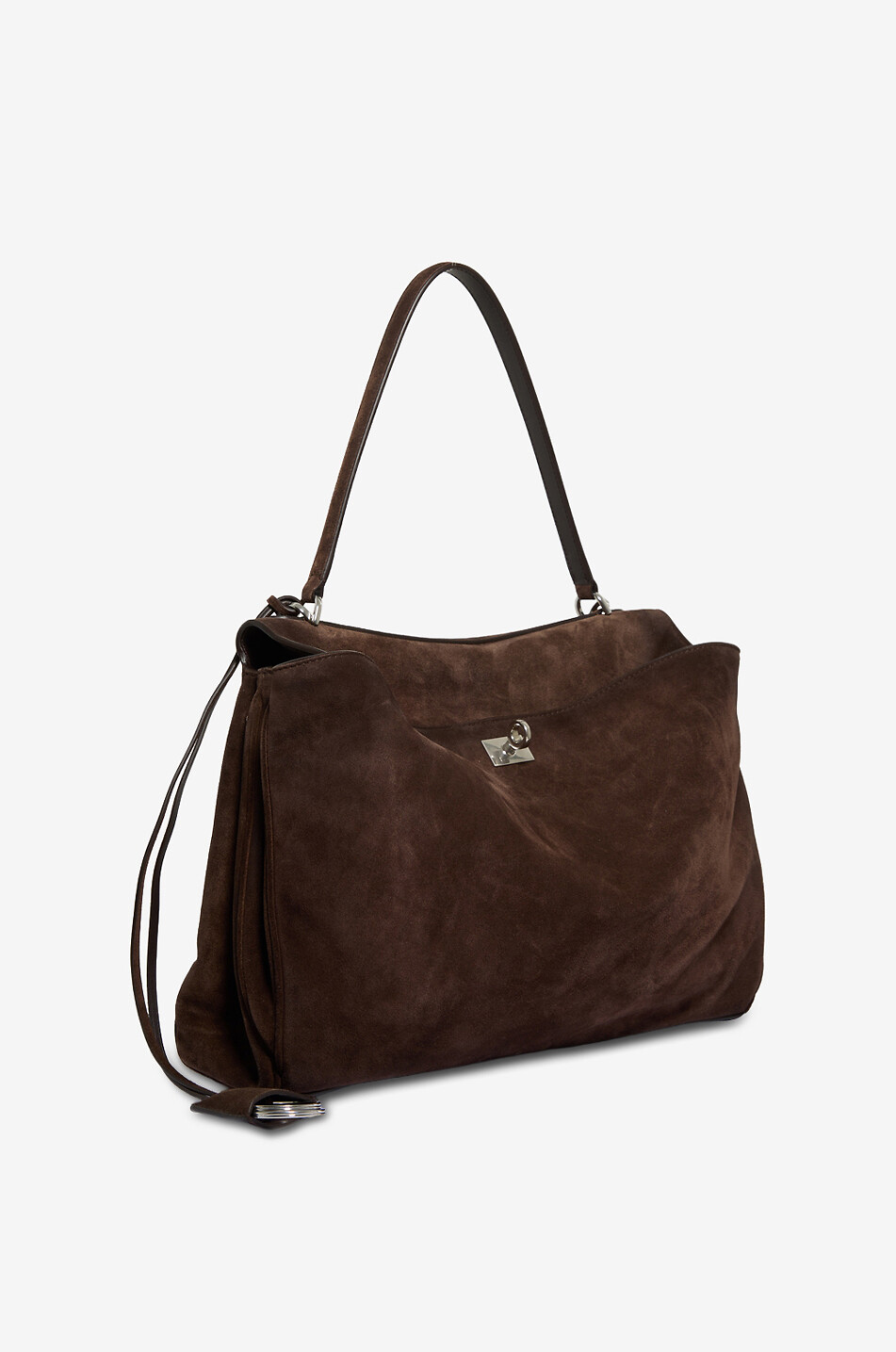 BALENCIAGA Sac à main en daim Rodeo Moyen Femme MARRON FONCÉ 2