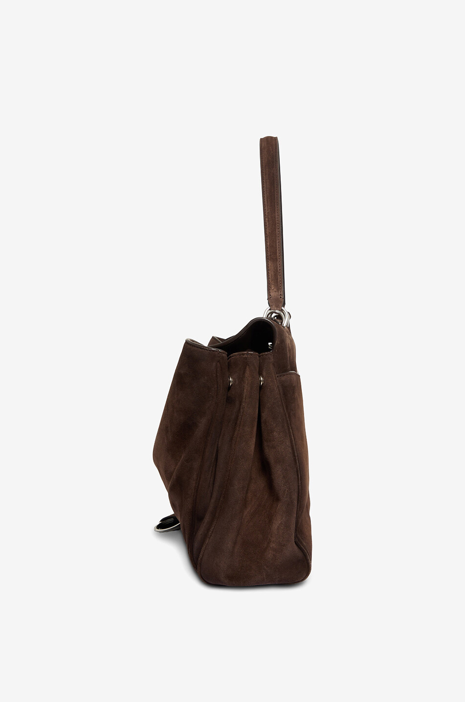 BALENCIAGA Sac à main en daim Rodeo Moyen Femme MARRON FONCÉ 4