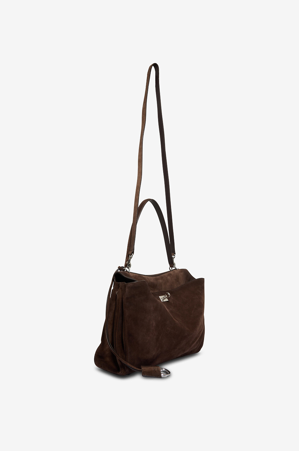 BALENCIAGA Sac à main en daim Rodeo Moyen Femme MARRON FONCÉ 5