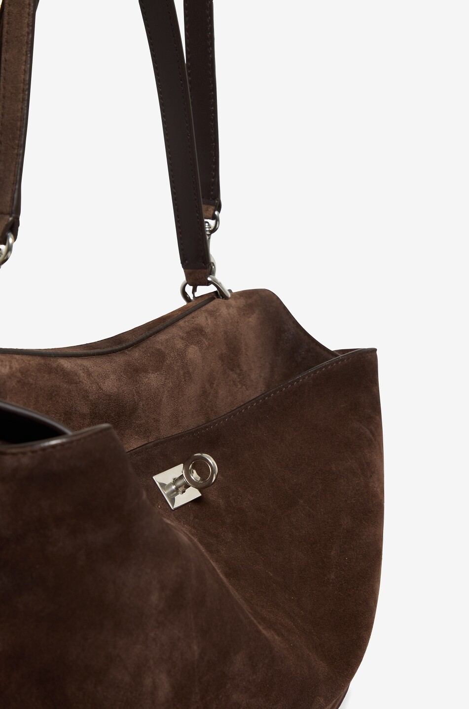 BALENCIAGA Sac à main en daim Rodeo Moyen Femme MARRON FONCÉ 6