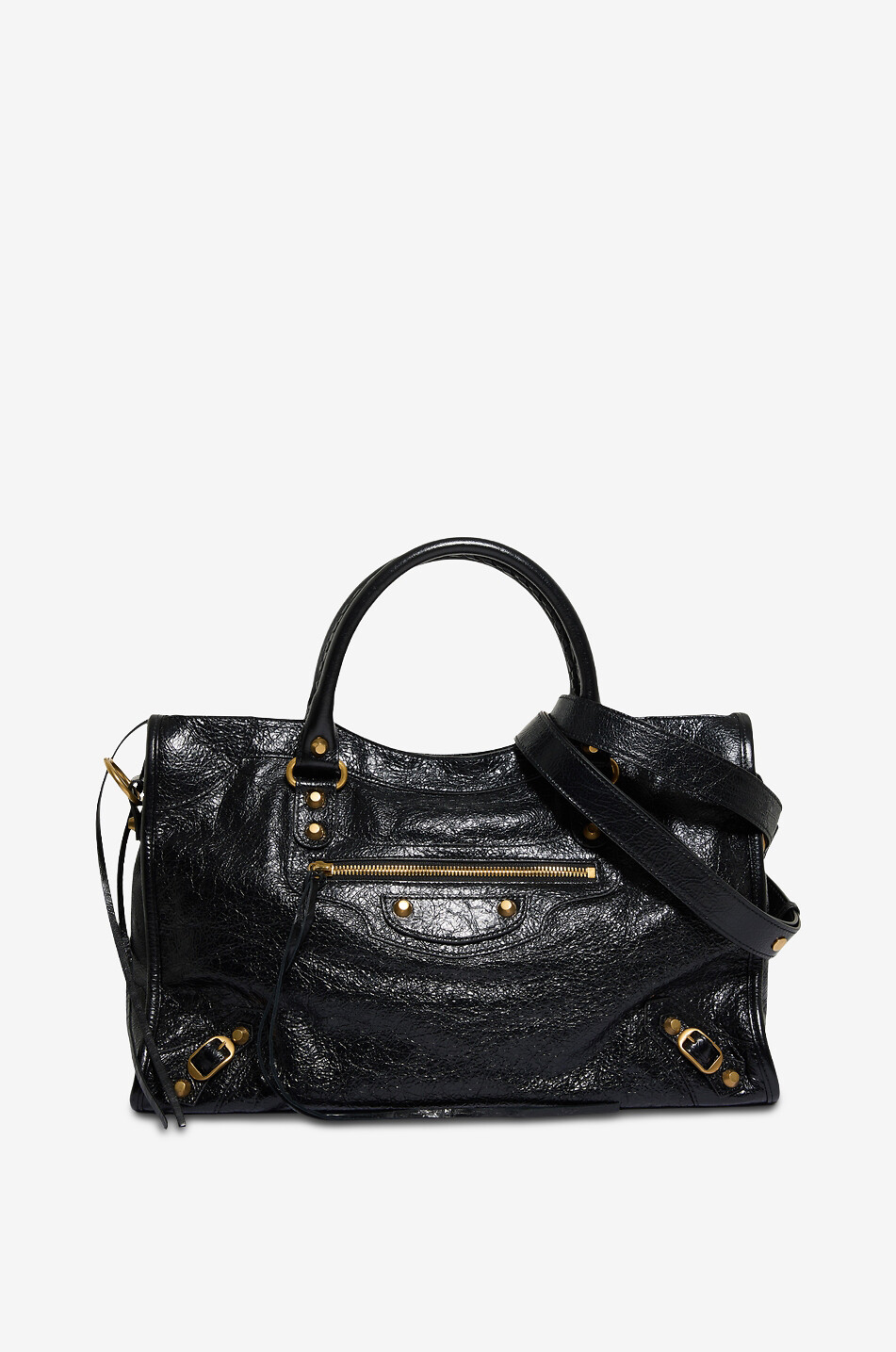 BALENCIAGA Handtasche aus Arena-Leder Le City Medium Damen SCHWARZ 1