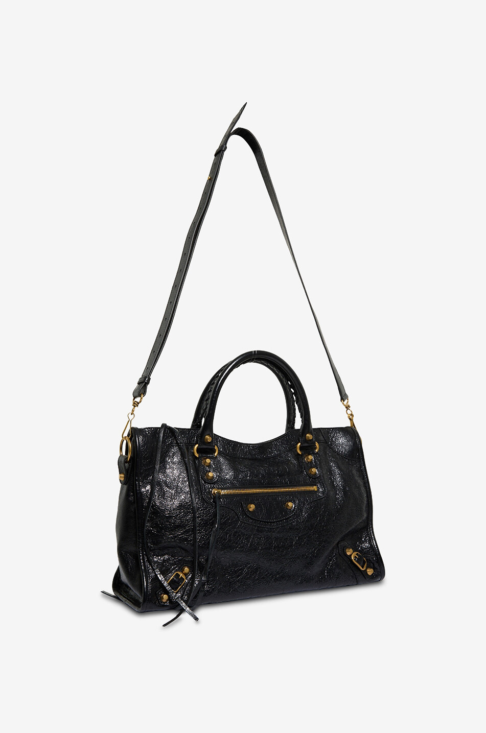 BALENCIAGA Handtasche aus Arena-Leder Le City Medium Damen SCHWARZ 5
