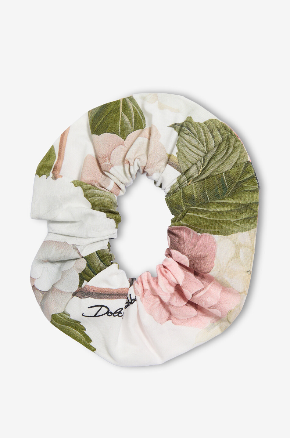 DOLCE & GABBANA Ortensie floral cotton girl's scrunchie Girl GREEN 1