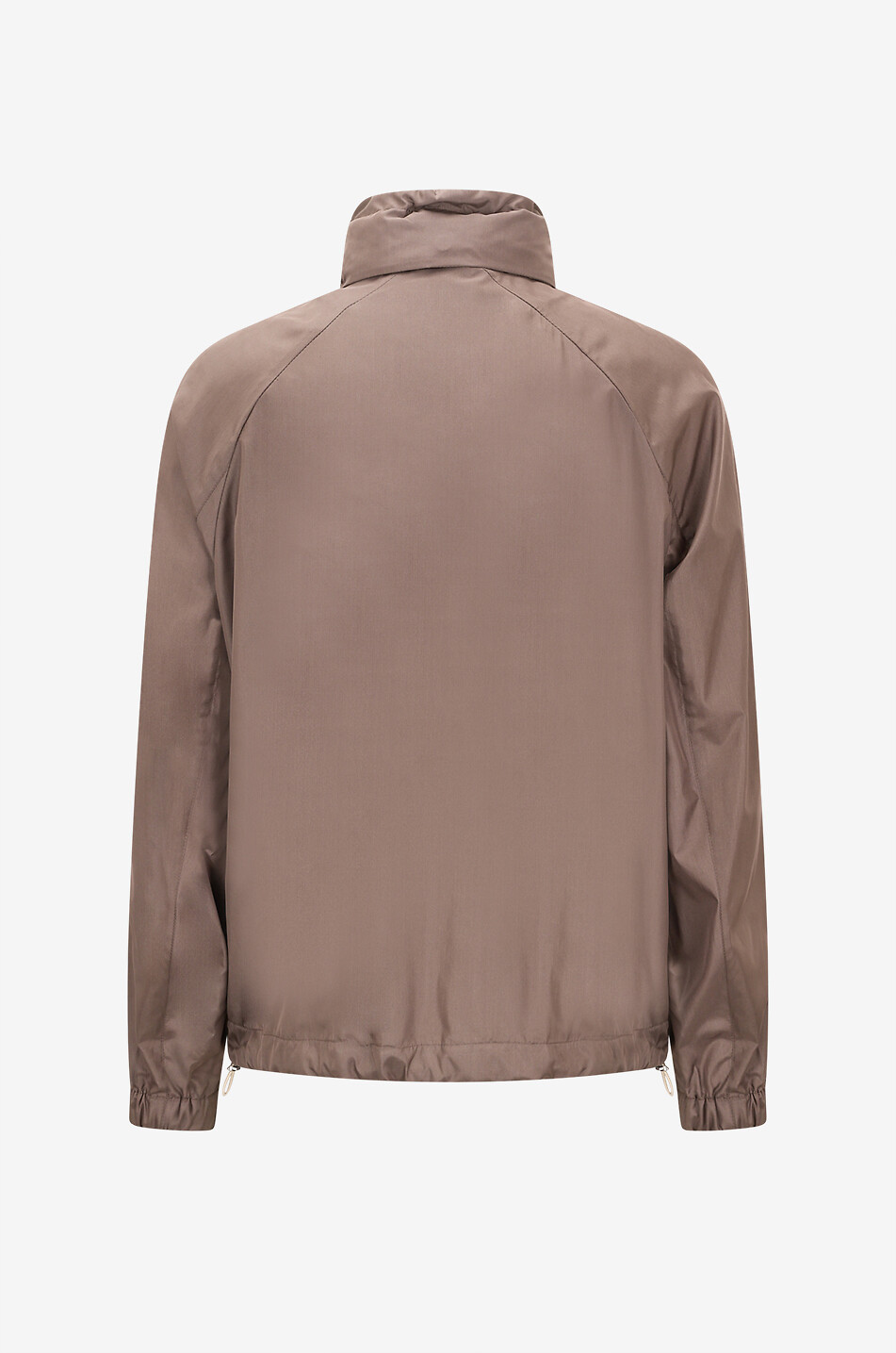 BRUNELLO CUCINELLI Straight stand-collar blouson in silk Men MEDIUM BROWN 2