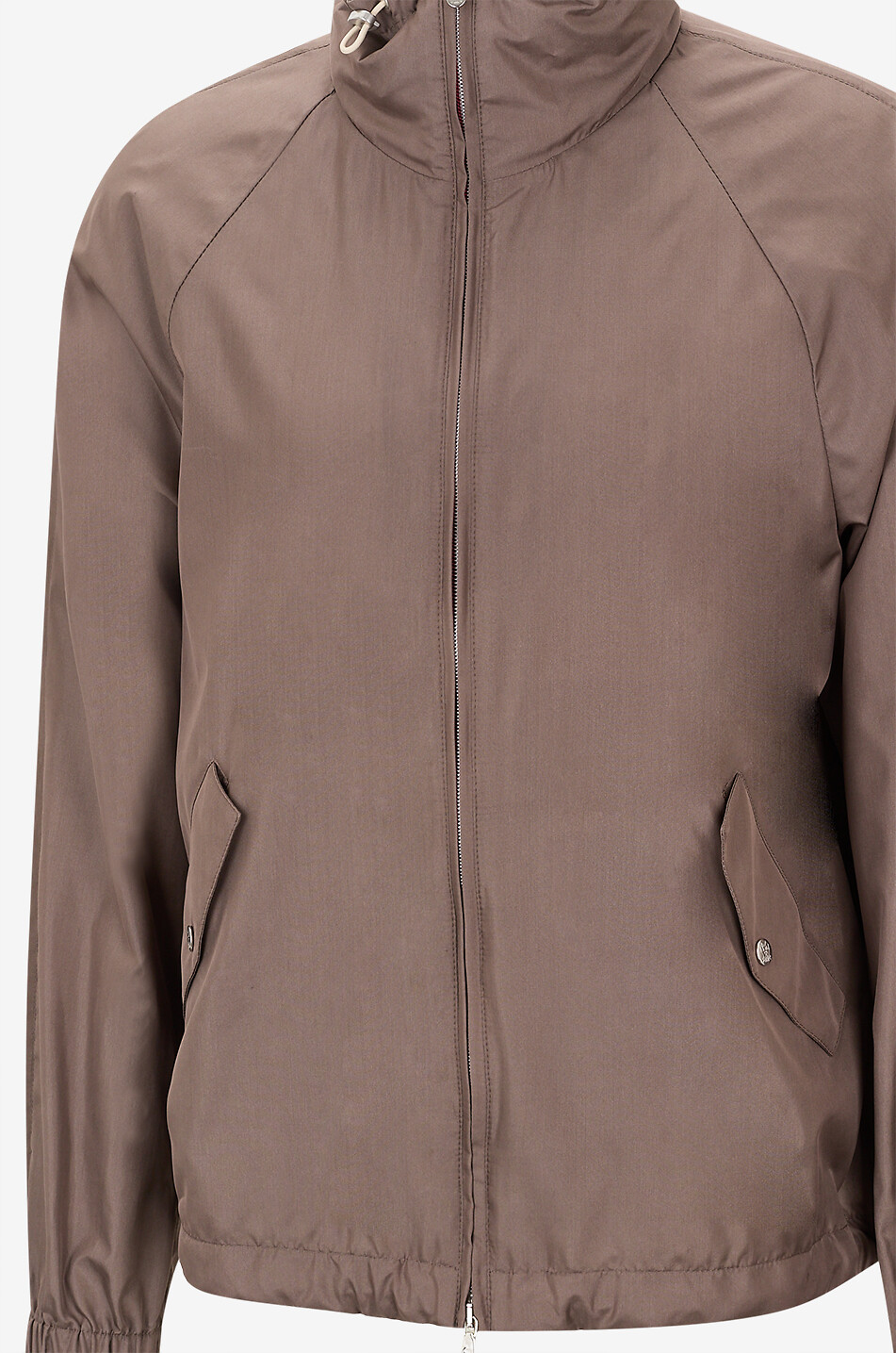 BRUNELLO CUCINELLI Straight stand-collar blouson in silk Men MEDIUM BROWN 3