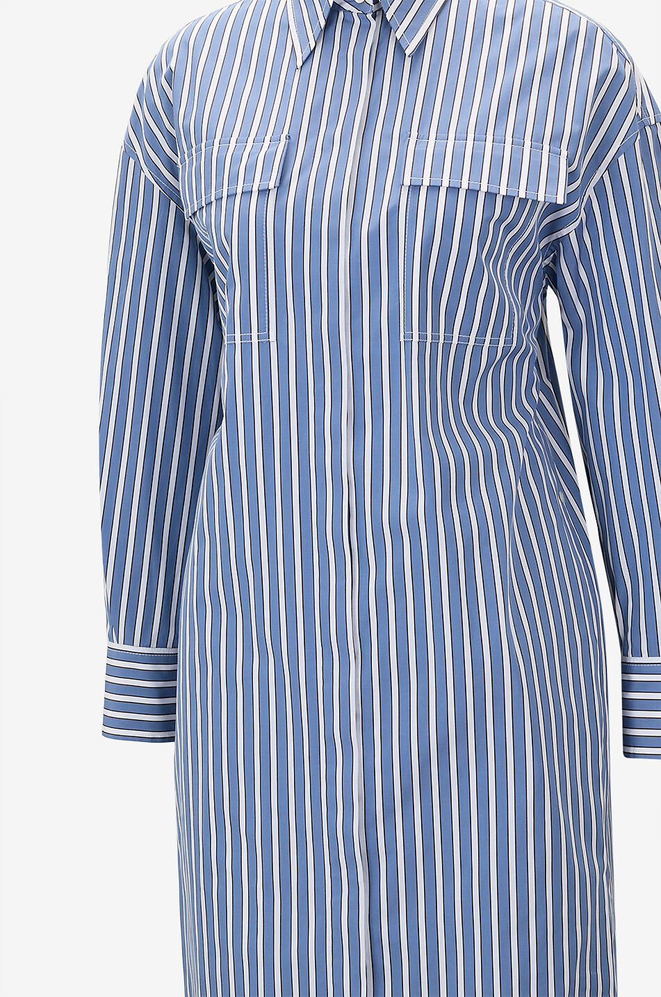 BRUNELLO CUCINELLI Robe chemise midi rayée en popeline de coton Femme MULTICOLORE 3