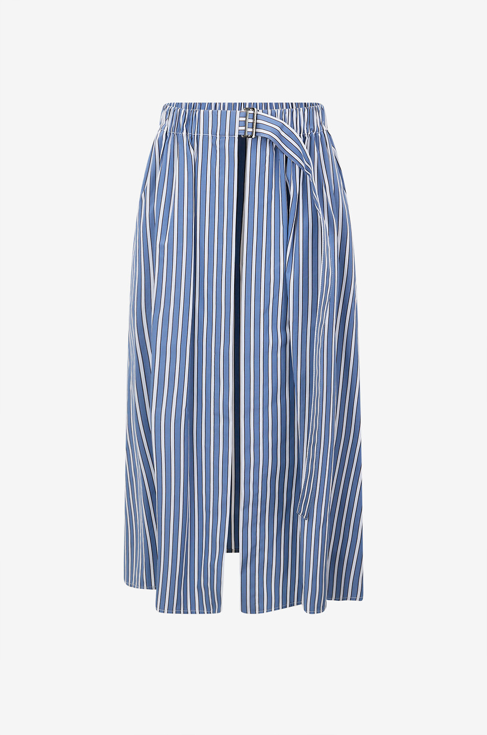 BRUNELLO CUCINELLI Robe chemise midi rayée en popeline de coton Femme MULTICOLORE 4