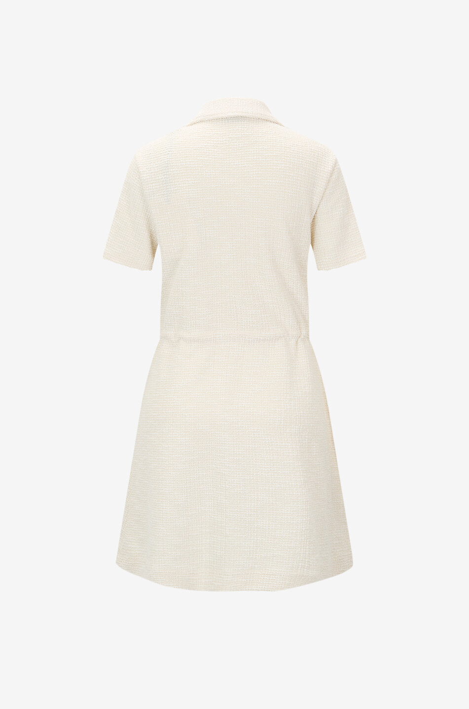 MONCLER Short tweed shirt collar dress Women EGGSHELL 2