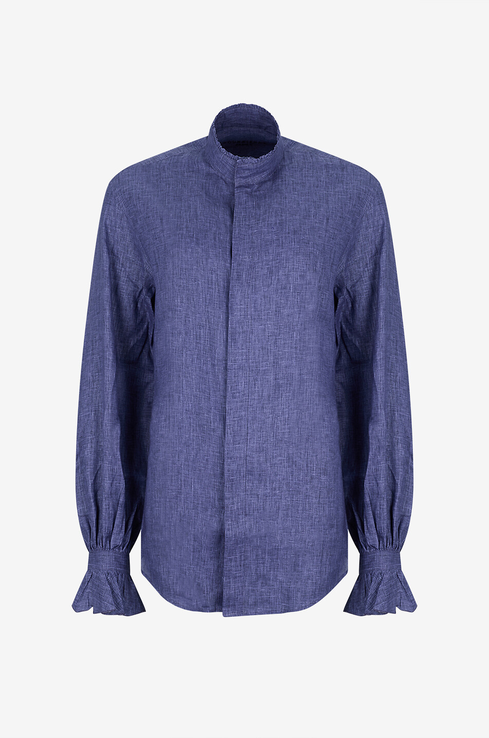 Boudoir linen stand collar shirt - BOURRIENNE PARIS X - DARK BLUE