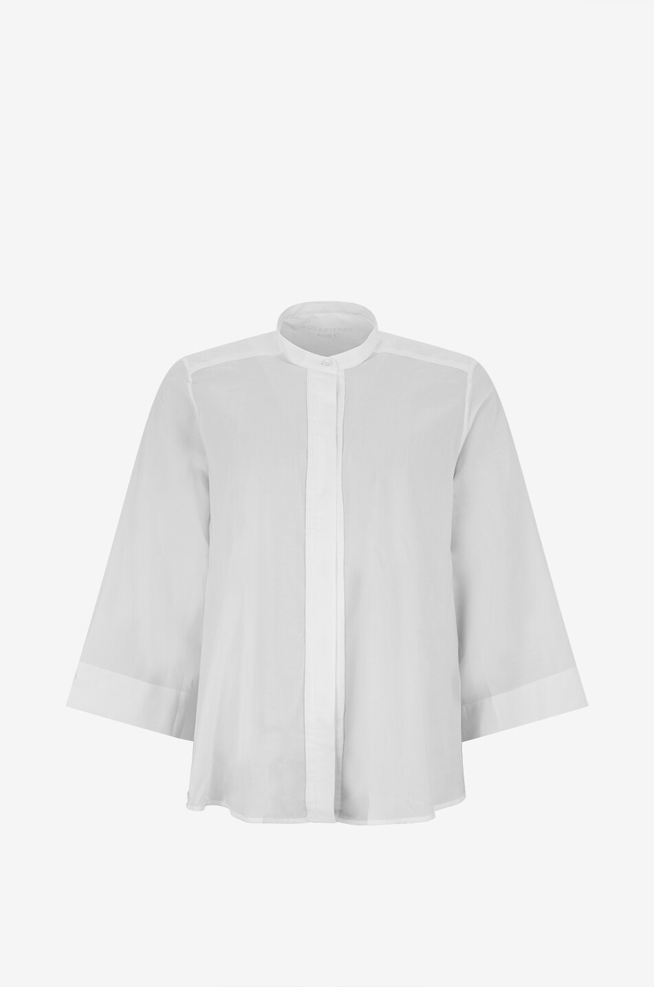 BOURRIENNE PARIS X Hemd mit Stehkragen aus Baumwollpopeline Vaporeuse Damen WEISS 1