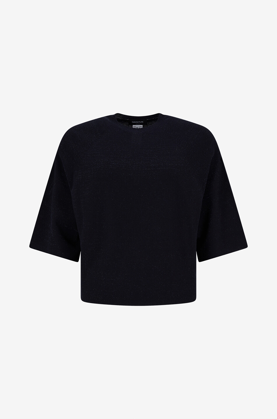 Trapezförmiger Pullover mit Rundhalsausschnitt aus Baumwolle