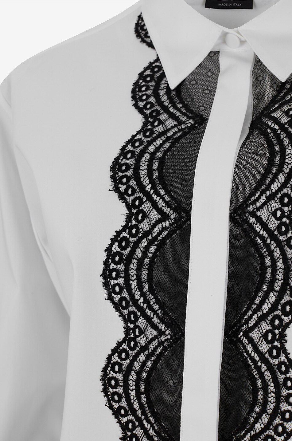 TOM FORD Chemise ornée de dentelle en coton et soie Femme BLANC 3