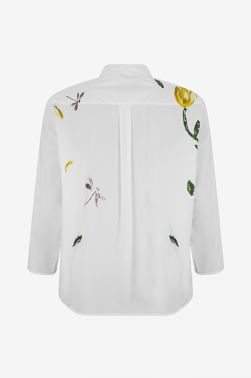 YC MILANO Ausgestelltes Hemd mit floralem Print aus Baumwollpopeline Damen GELB 2