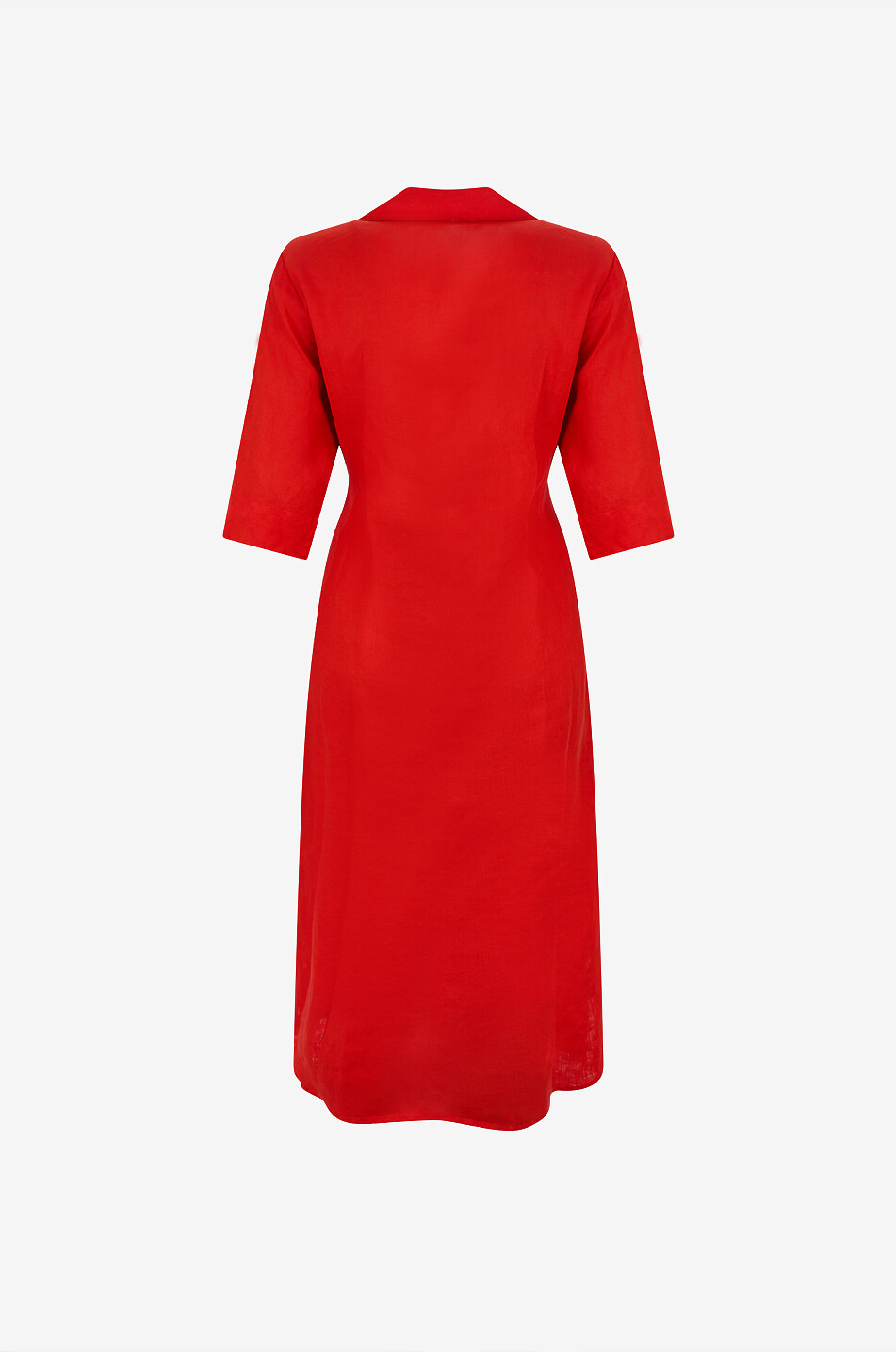 YC MILANO Mid-length linen shirt dress with drawstring Women RED 2