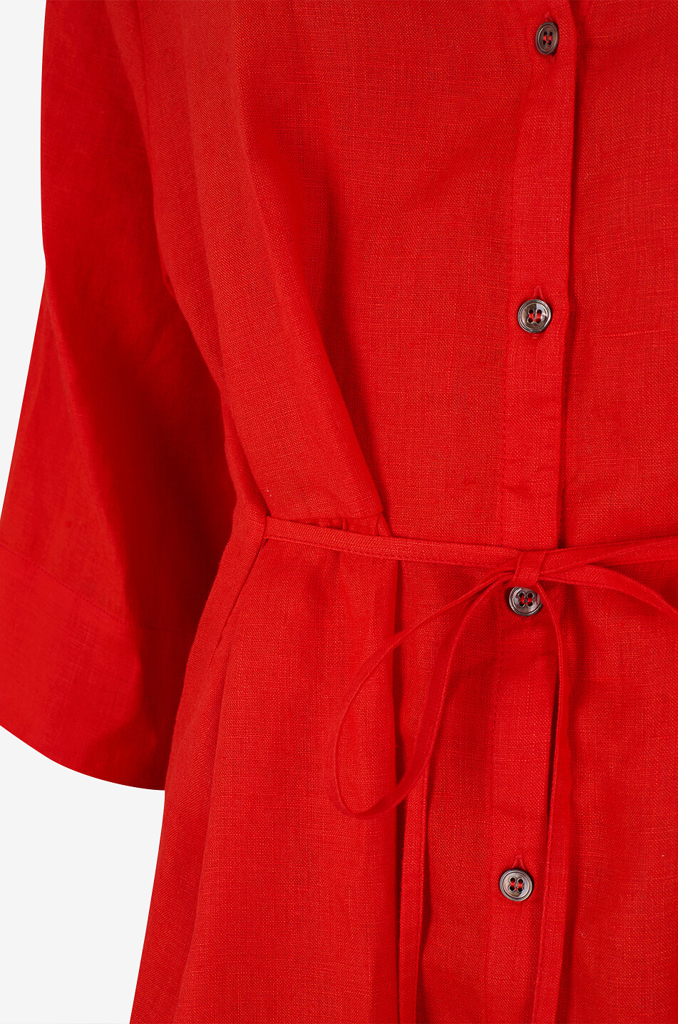 YC MILANO Mid-length linen shirt dress with drawstring Women RED 3