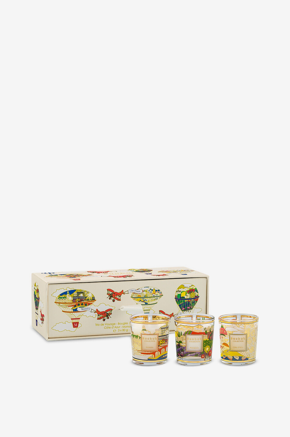 BAOBAB Trio Travel Provence - Monaco - Côte d'Azur scented candle boxed set Home Colourless 1