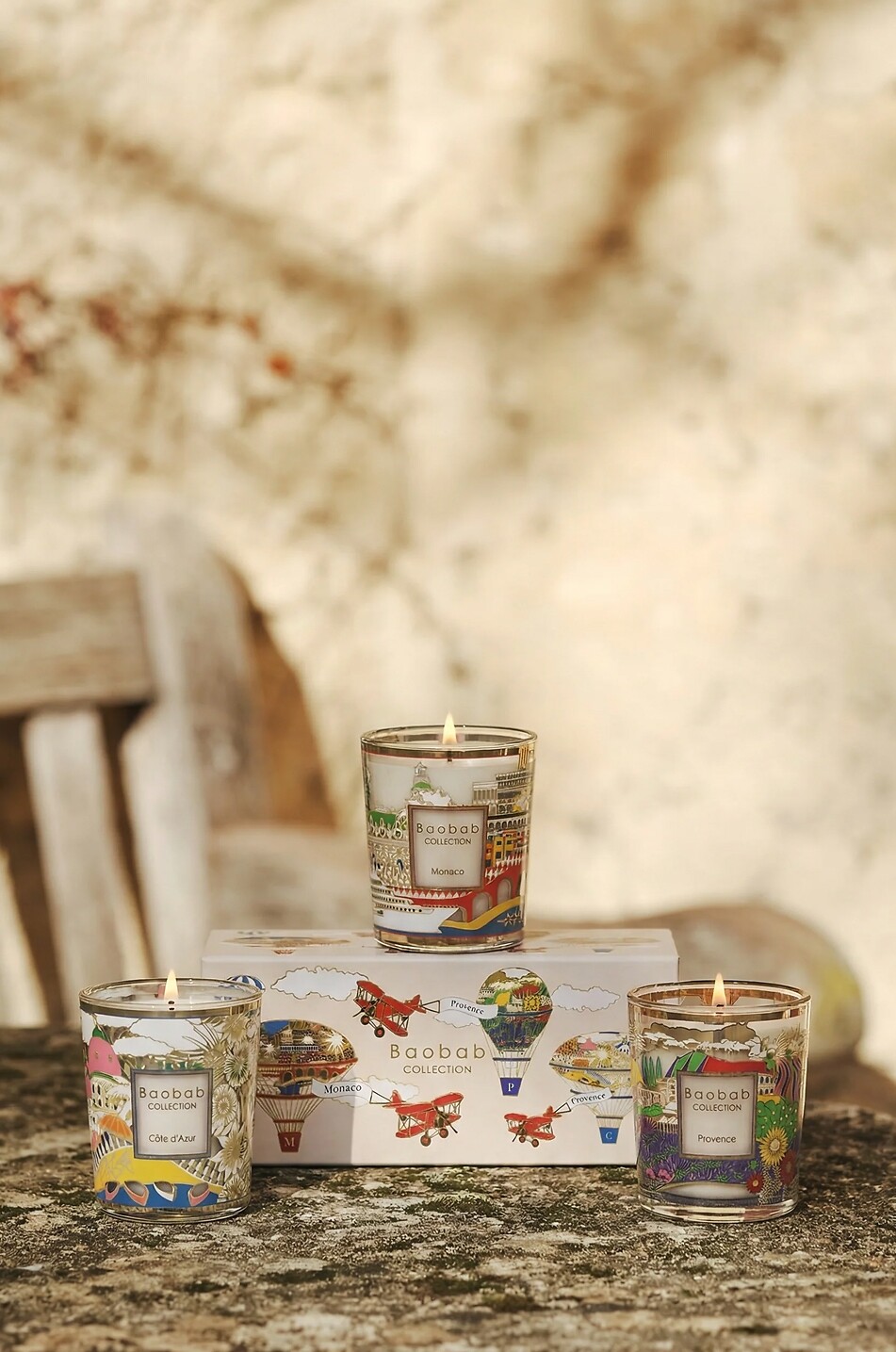 BAOBAB Trio Travel Provence - Monaco - Côte d'Azur scented candle boxed set Home Colourless 4