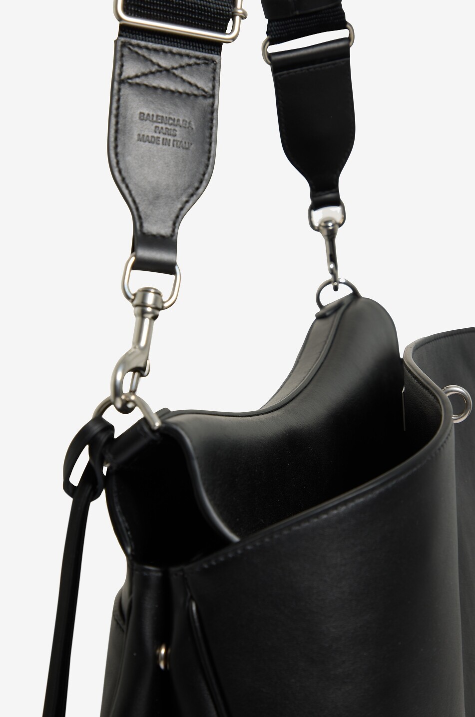 BALENCIAGA Sac porté épaule en cuir Messenger Rodeo Moyen Homme NOIR 5