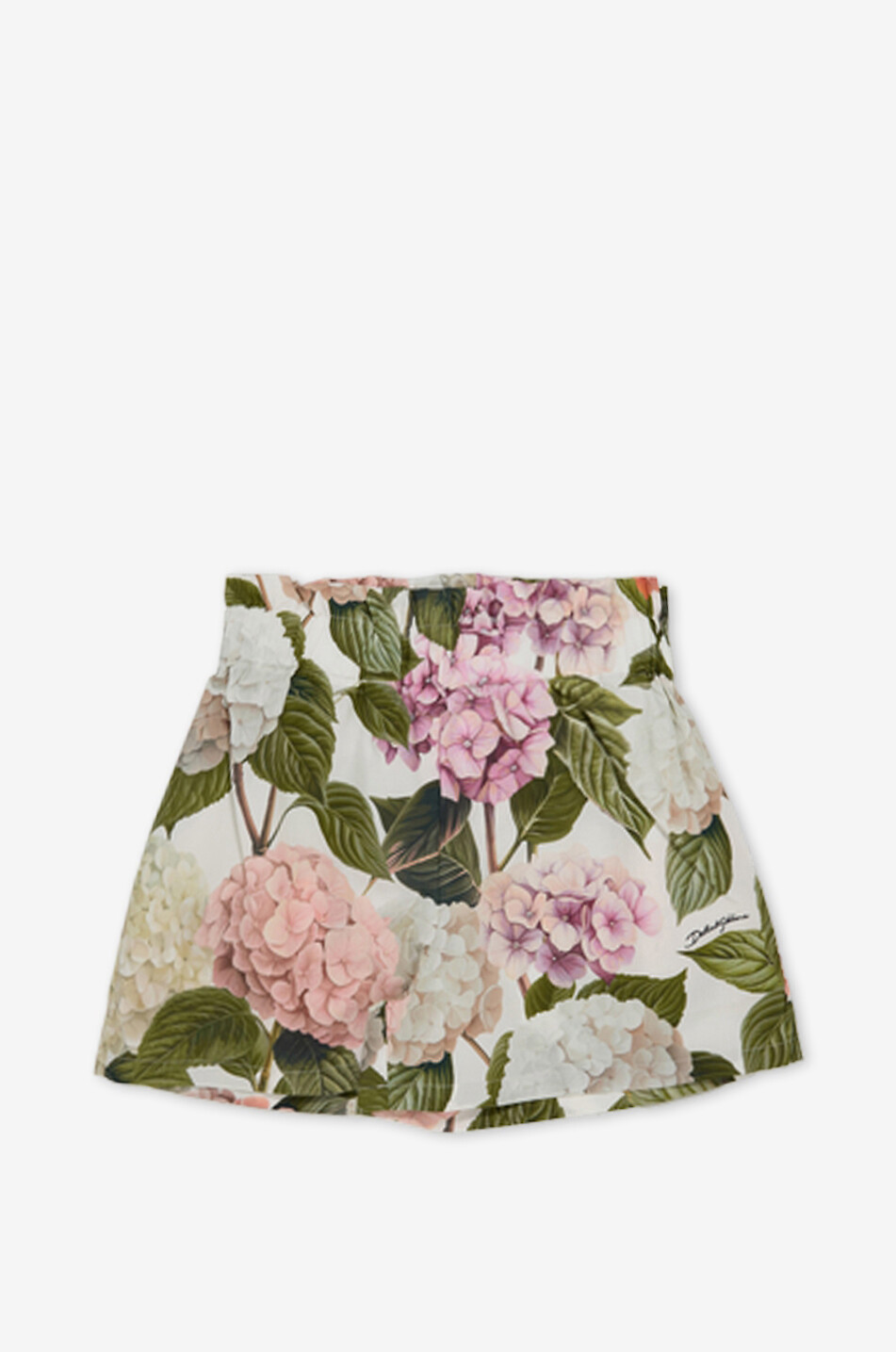 Short en popeline de coton fleuri fille