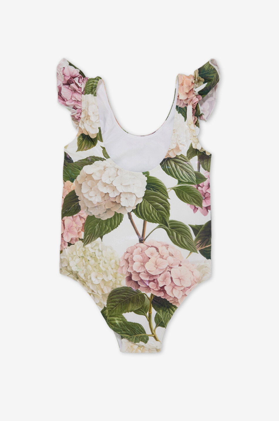 DOLCE & GABBANA Mädchen-Badeanzug aus Lycra mit Blumenmuster Ortensie Mädchen WEISS 2