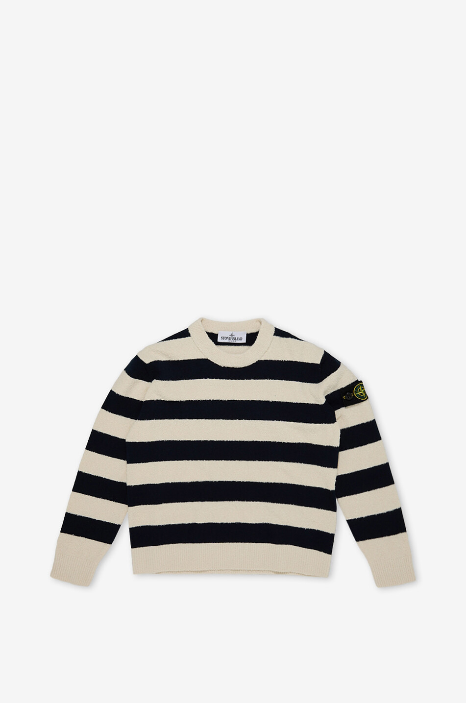 STONE ISLAND JUNIOR Pull en maille rayé à col rond garçon 5100011 Garçon BLEU FONCE 1