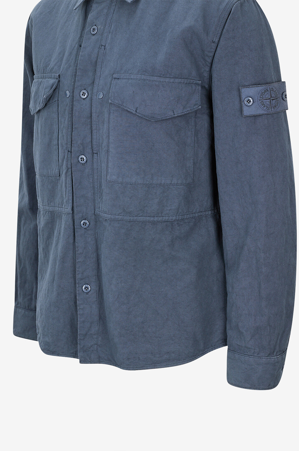 STONE ISLAND Gerades Hemd aus Baumwolle und Leinen Ghost 1200012 Herren BLAU 3