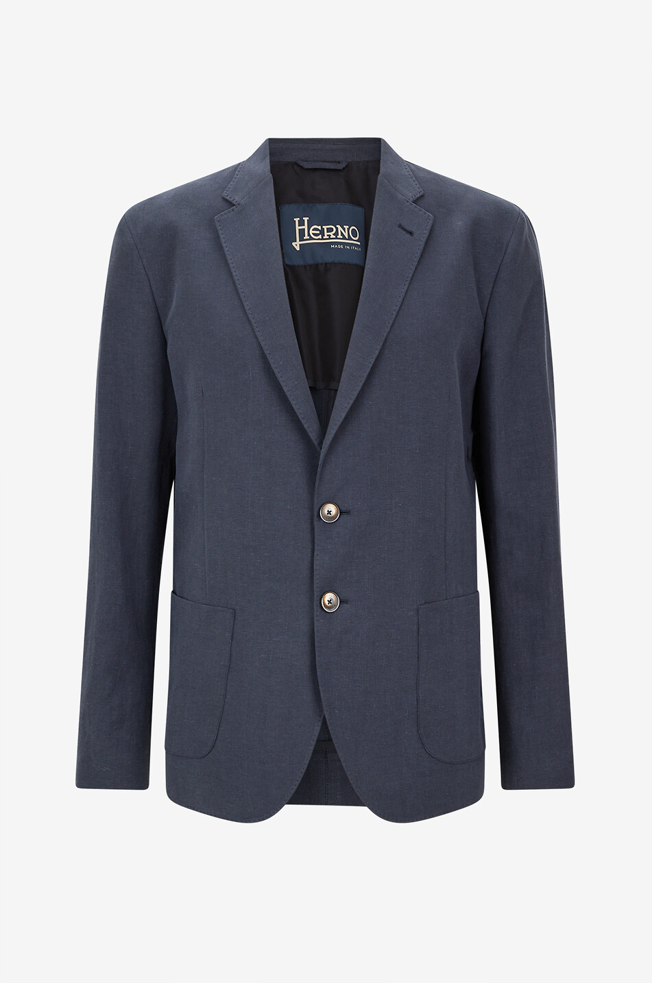 HERNO Blazer mit Reverskragen aus Leinen und Baumwolle Herren DUNKELBLAU 1
